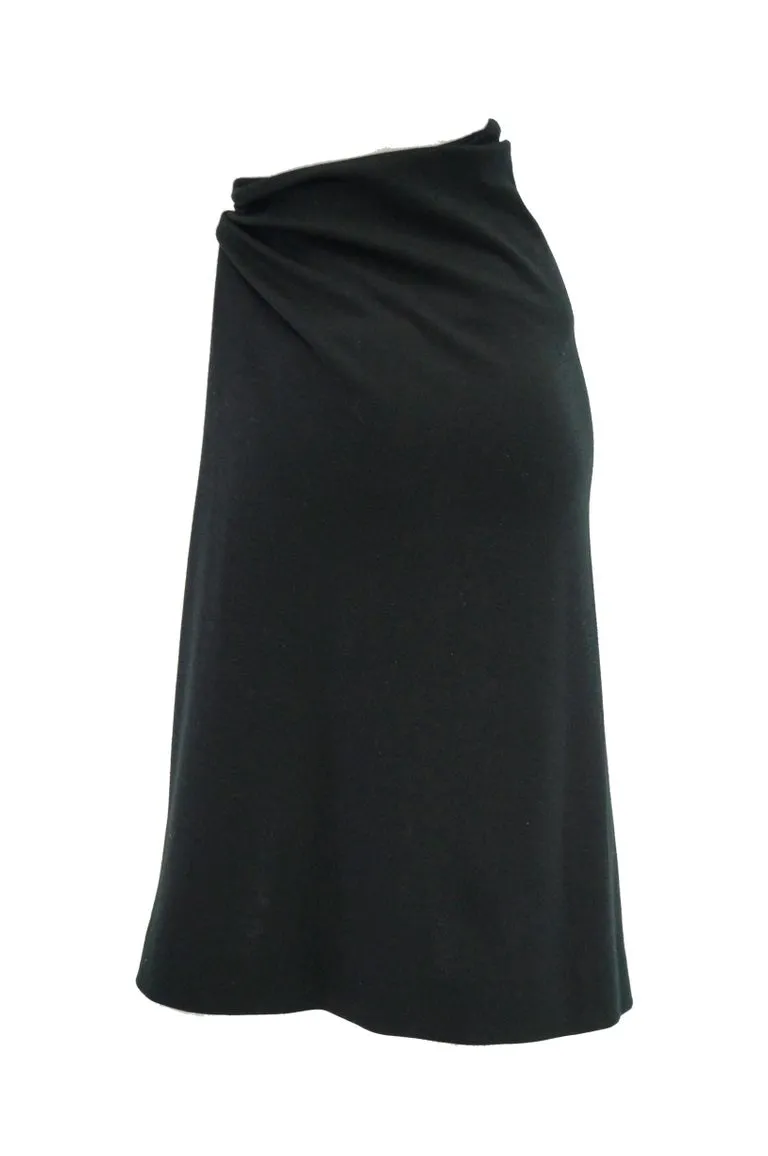 1985 Donna Karan "Seven Easy Pieces Collection" Black Wool Wrap Skirt
