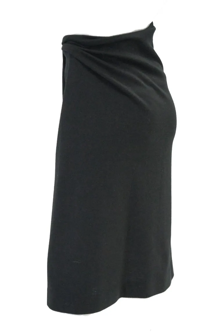 1985 Donna Karan "Seven Easy Pieces Collection" Black Wool Wrap Skirt