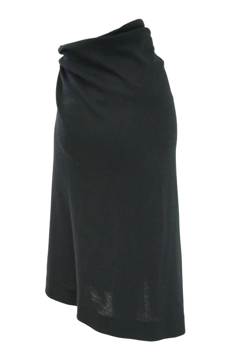 1985 Donna Karan "Seven Easy Pieces Collection" Black Wool Wrap Skirt