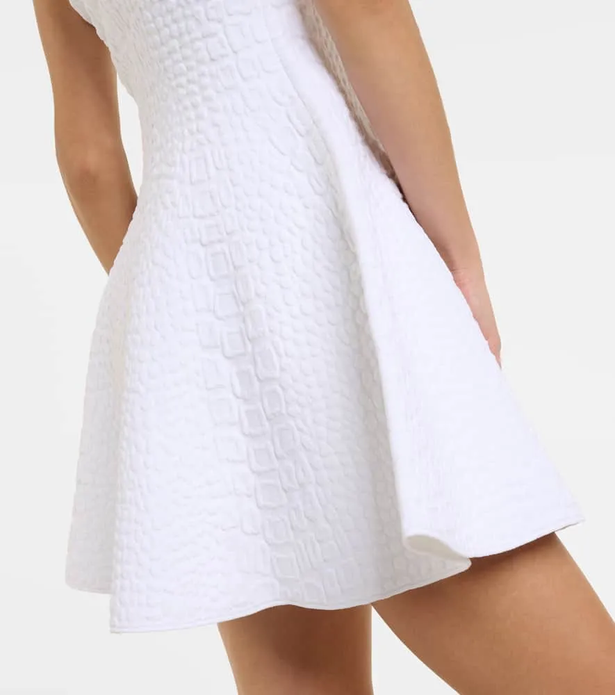 Alaia Croc-effect knitted minidress