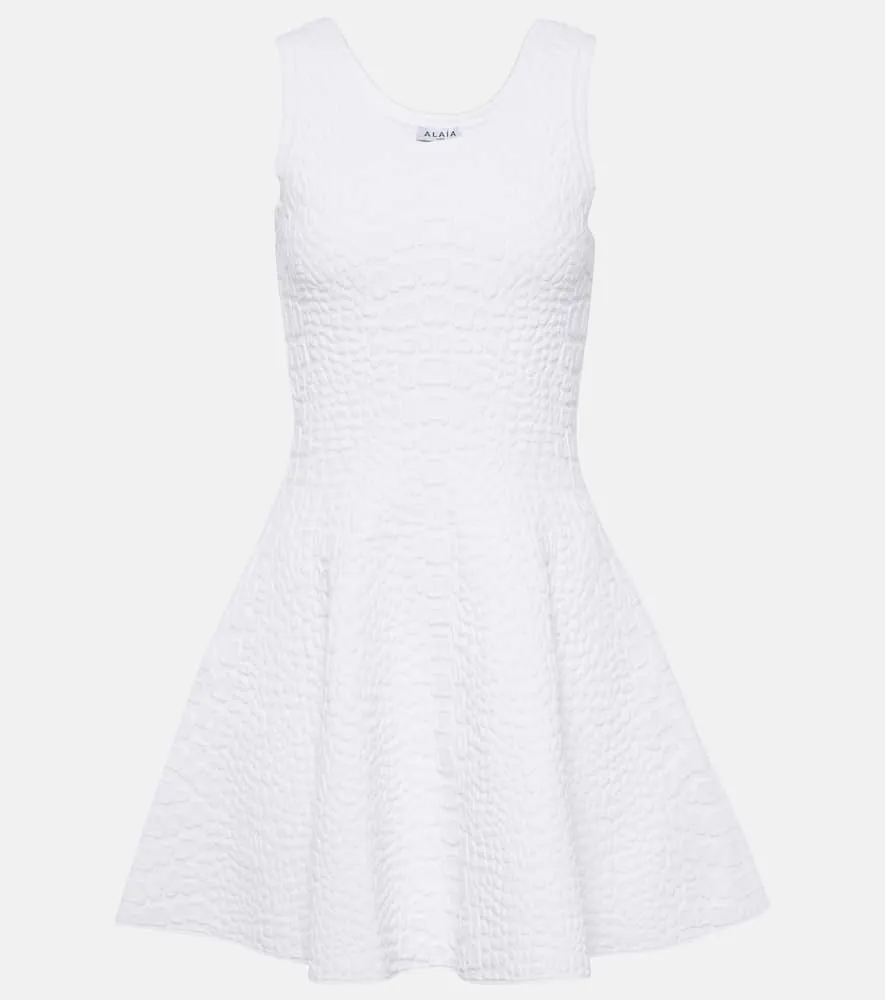 Alaia Croc-effect knitted minidress