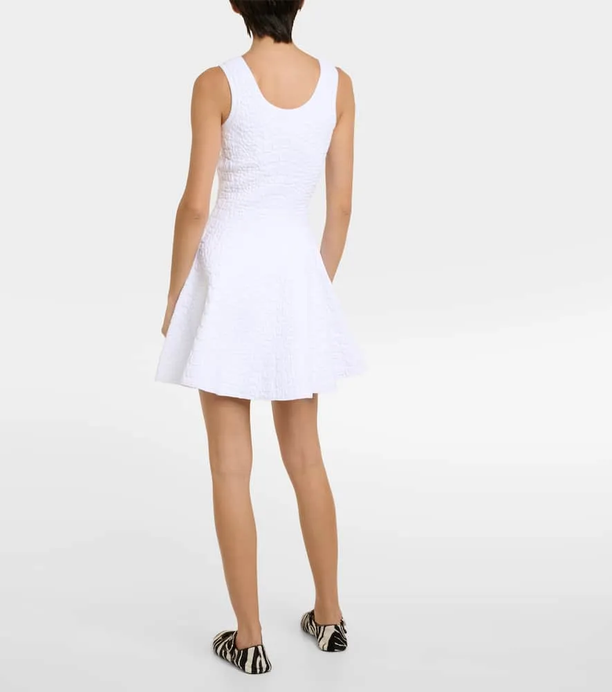 Alaia Croc-effect knitted minidress