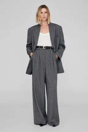 Anine Bing Lou Trouser - Black and Grey Stripe