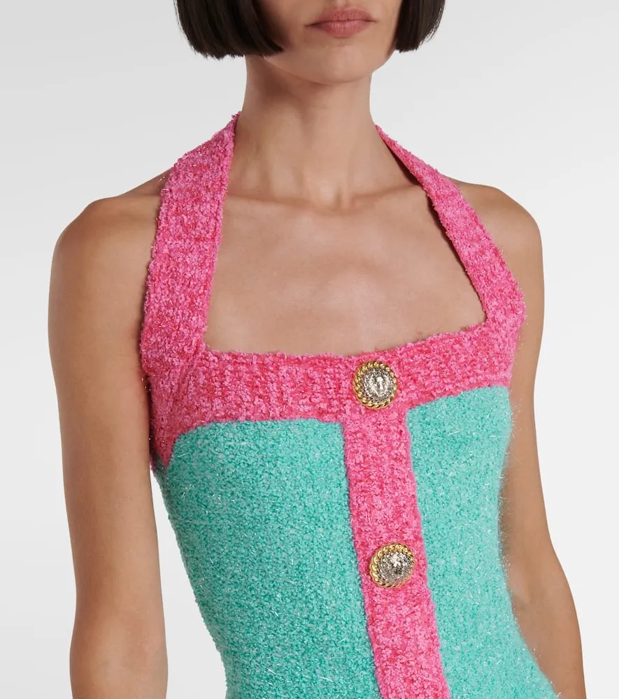 Balmain Knitted halterneck minidress