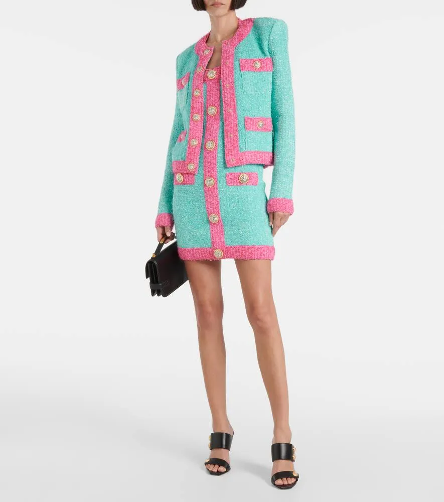Balmain Knitted halterneck minidress