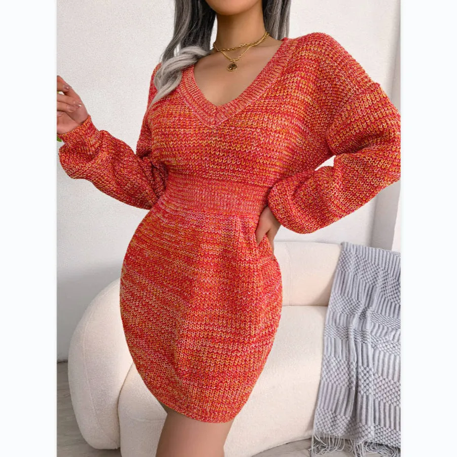 Casual Lantern Sleeve Sweater Dress Wholesale Jersey Dresses