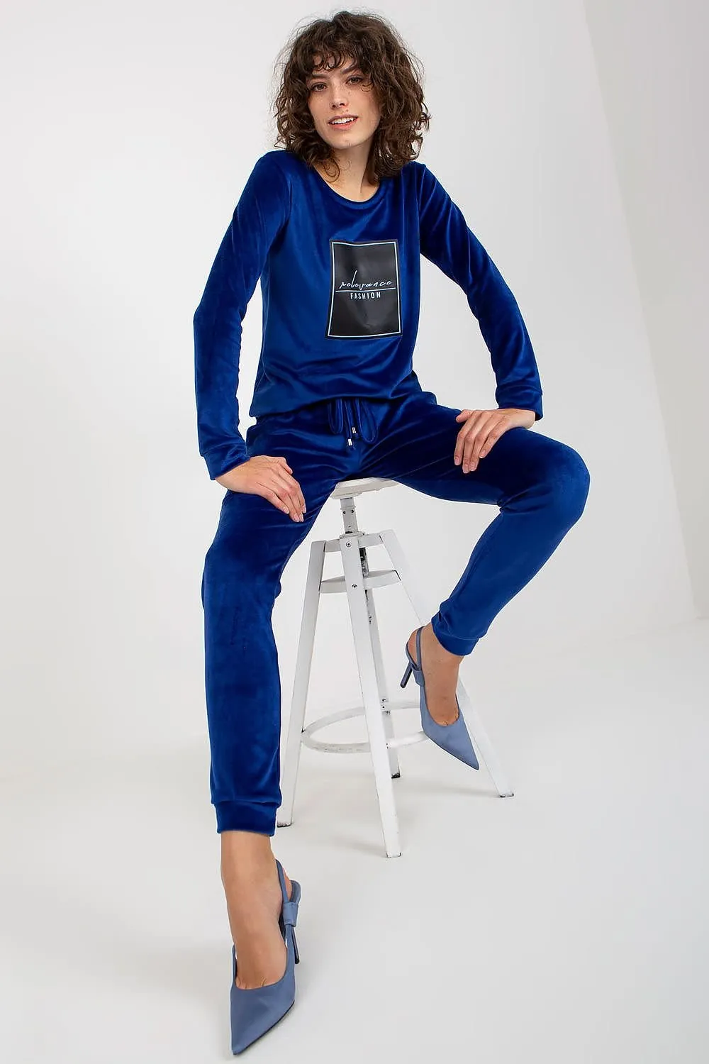 Chic Velour Lounge Set with Stylish Inscription