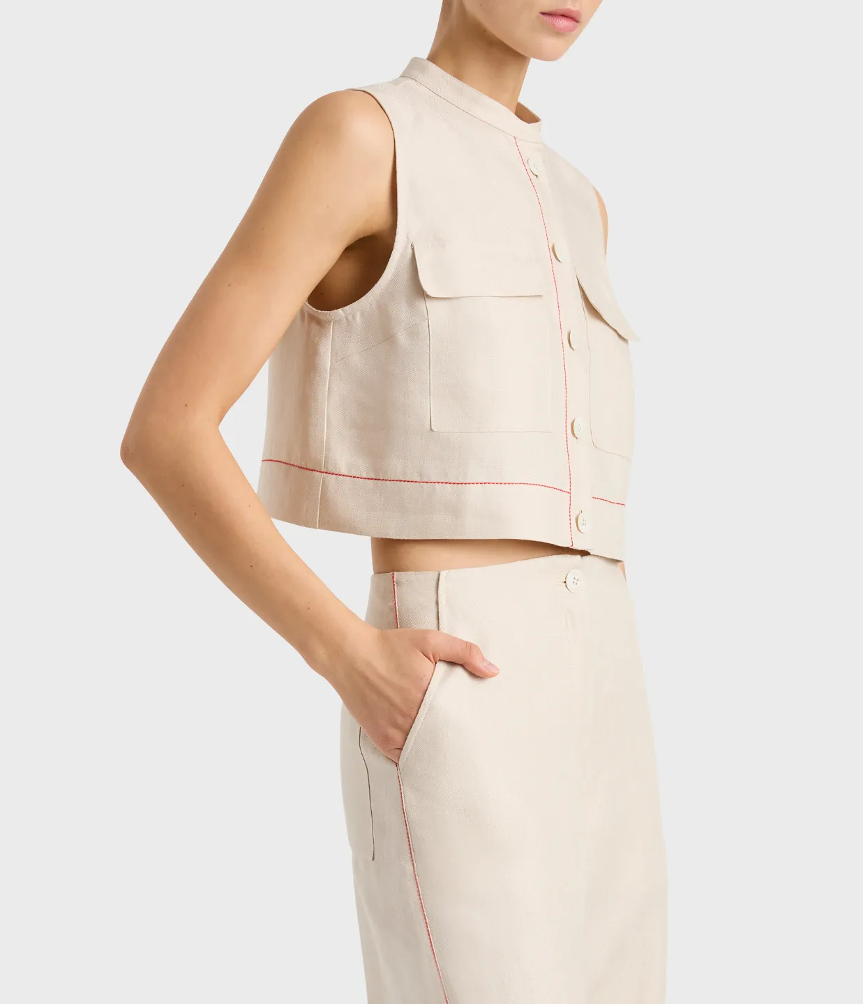 Delphi Utility Bodice Top in Sand