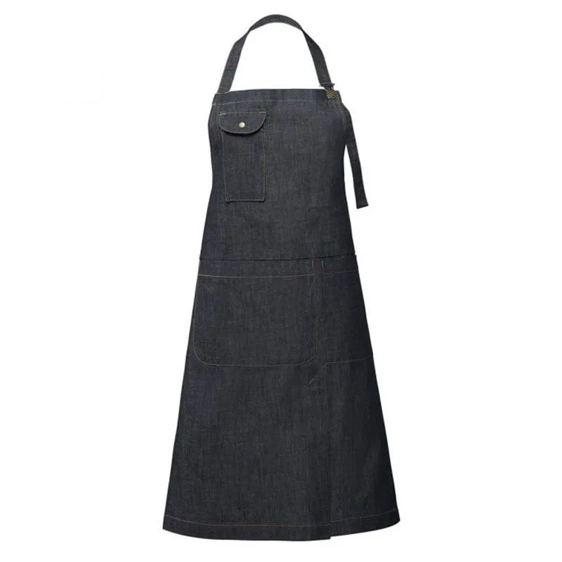 Denim Kitchen Apron with Bib - VIGNOBLE- ROBUR