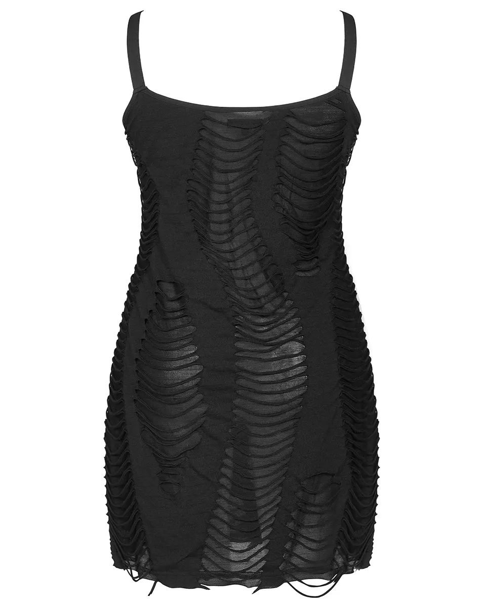 DQ-531 Plus Size Apocalyptic Punk Shredded Dress