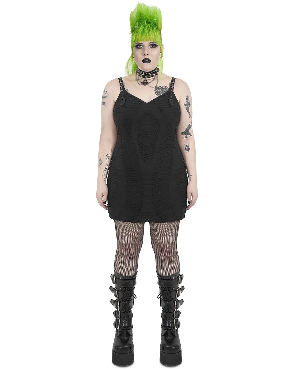 DQ-531 Plus Size Apocalyptic Punk Shredded Dress
