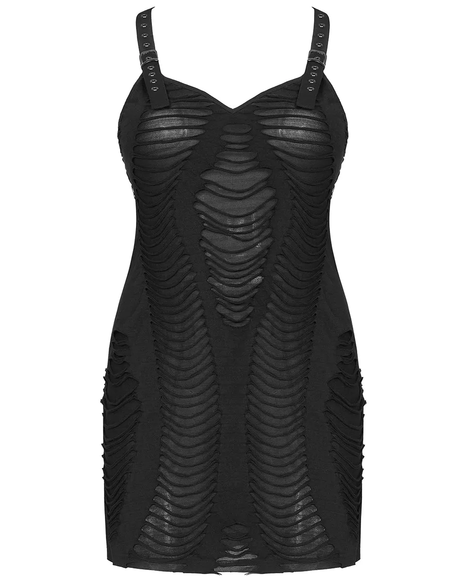 DQ-531 Plus Size Apocalyptic Punk Shredded Dress