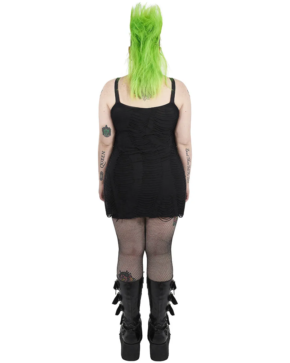 DQ-531 Plus Size Apocalyptic Punk Shredded Dress
