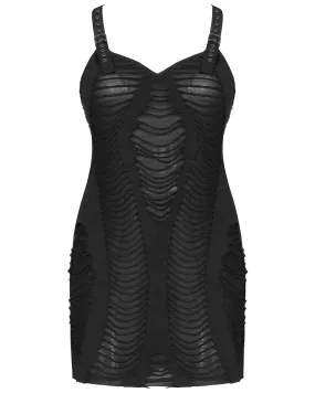 DQ-531 Plus Size Apocalyptic Punk Shredded Dress