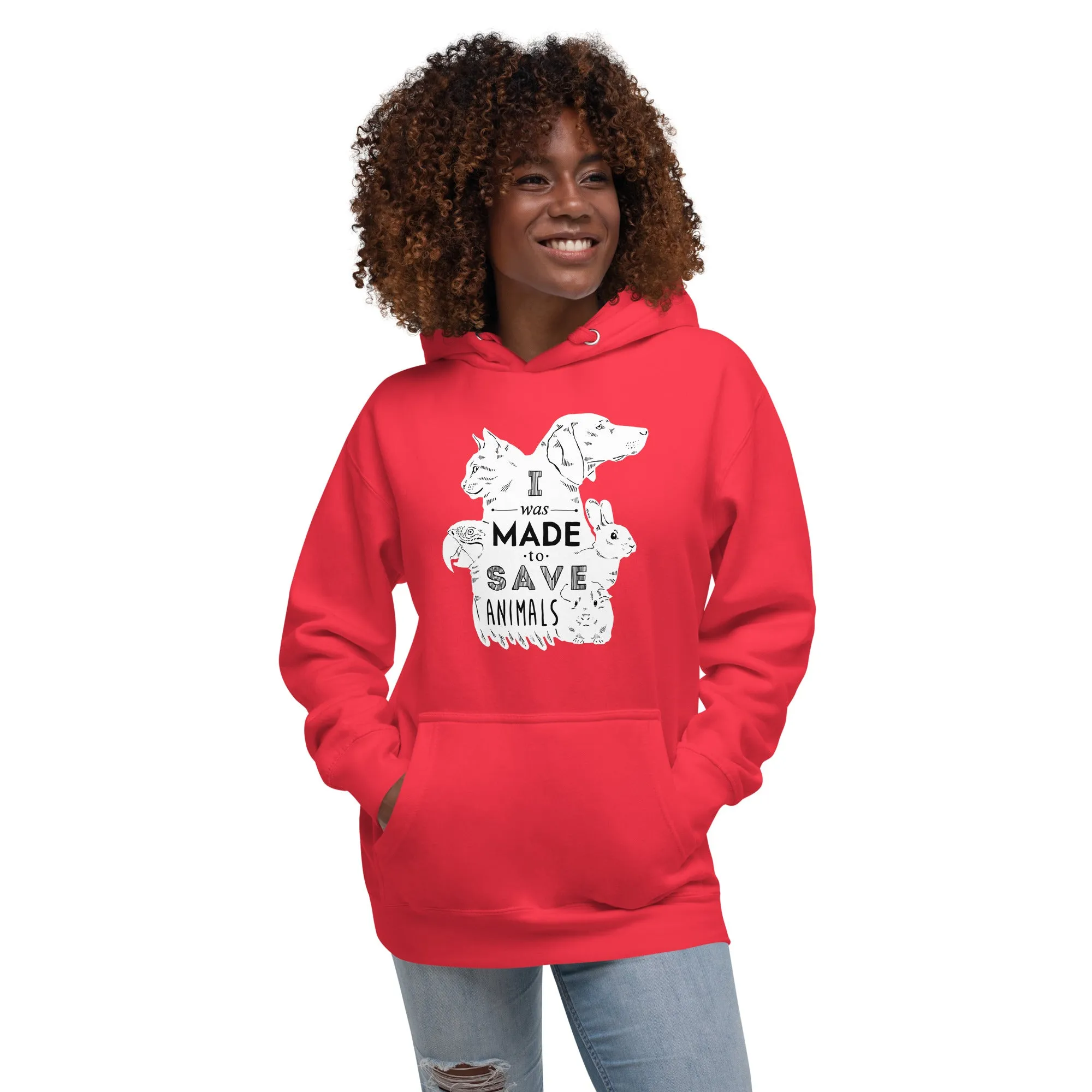 I was made to save animals Unisex Premium Hoodie