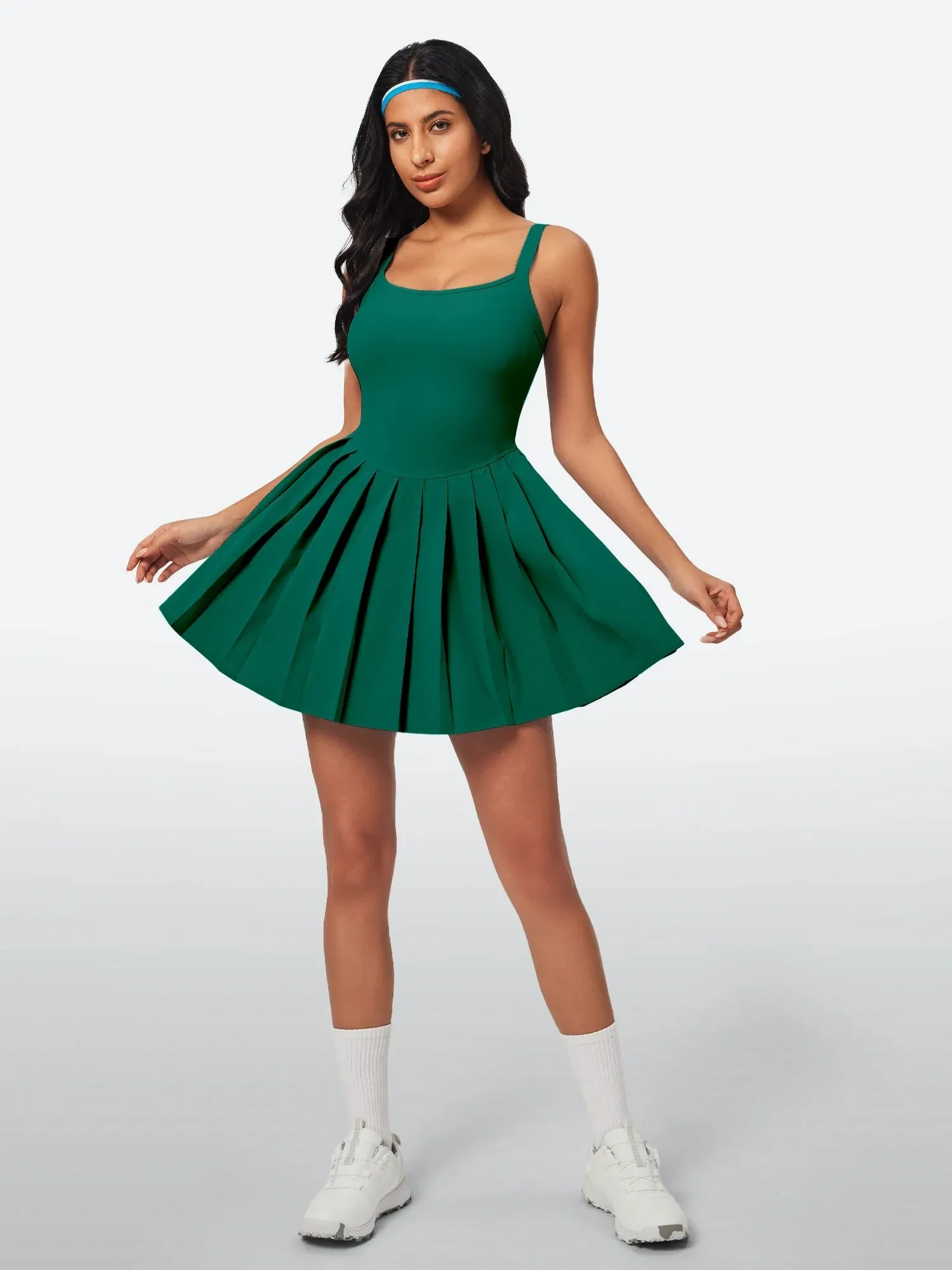 IUGA Easy Peezy Pleated Athletic Dress With Built-in Shorts