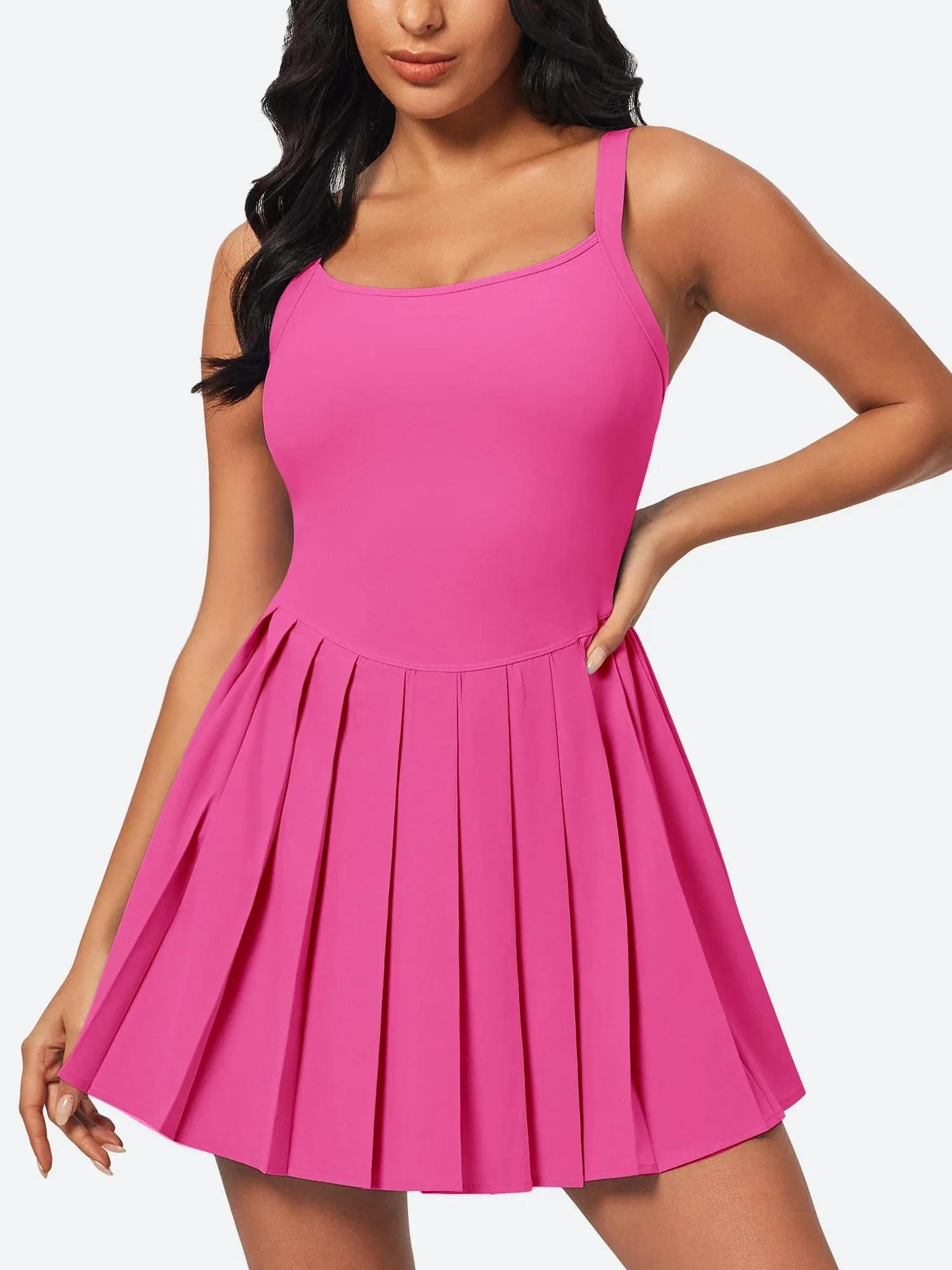 IUGA Easy Peezy Pleated Athletic Dress With Built-in Shorts