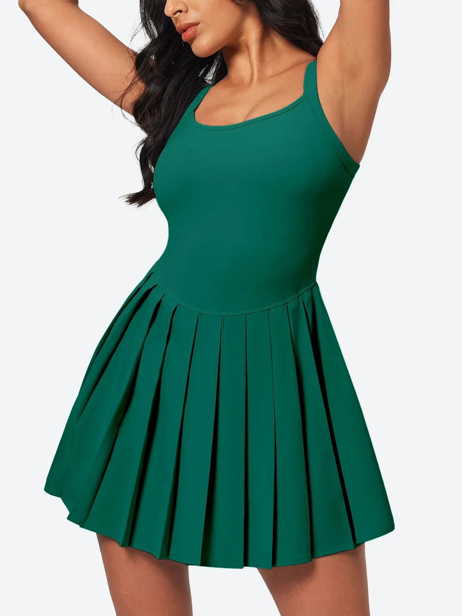 IUGA Easy Peezy Pleated Athletic Dress With Built-in Shorts