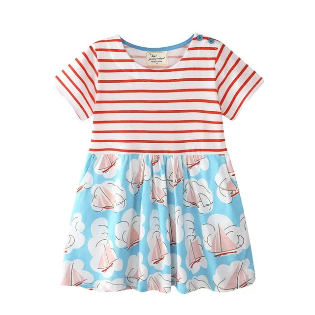Jumping meters Princess kids clothing dresses girls summer all printed watermelan  children clothes tunic tutu dresses girl