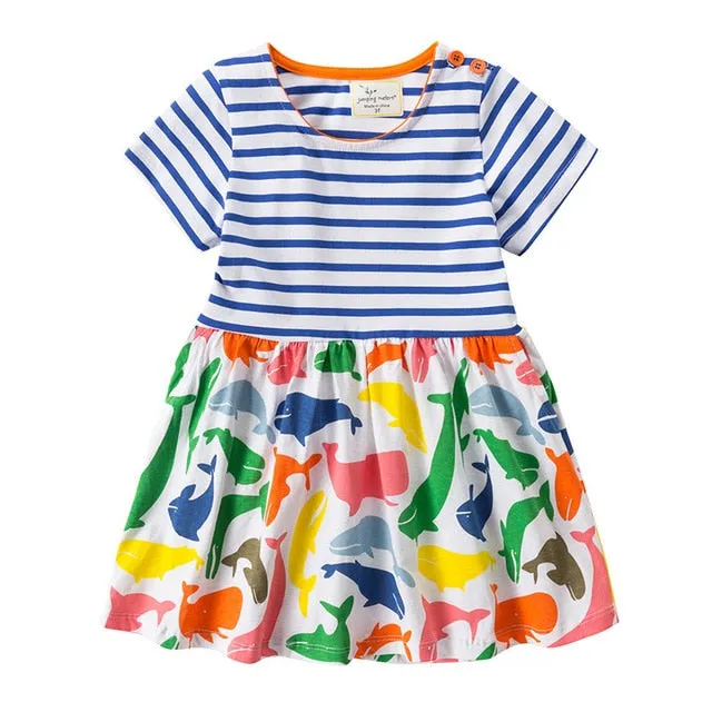 Jumping meters Princess kids clothing dresses girls summer all printed watermelan  children clothes tunic tutu dresses girl