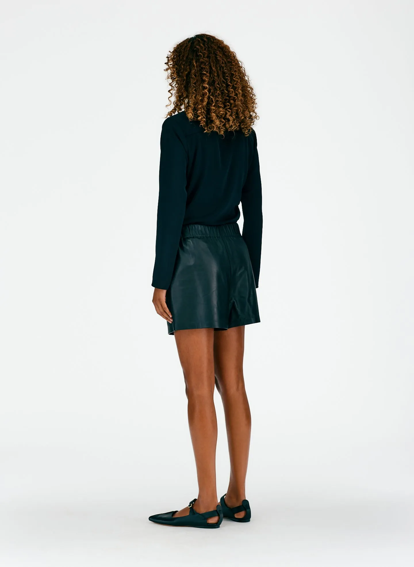 Leather Pull On Shorts