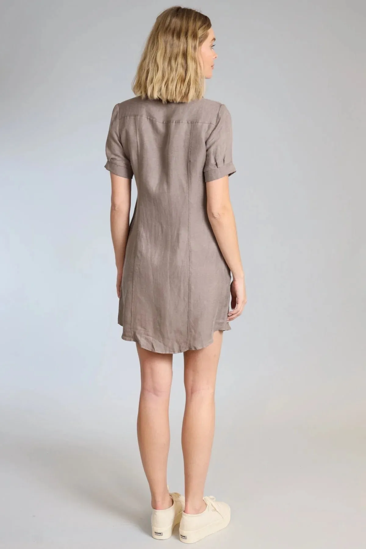 Linen Canvas Button Down Dress