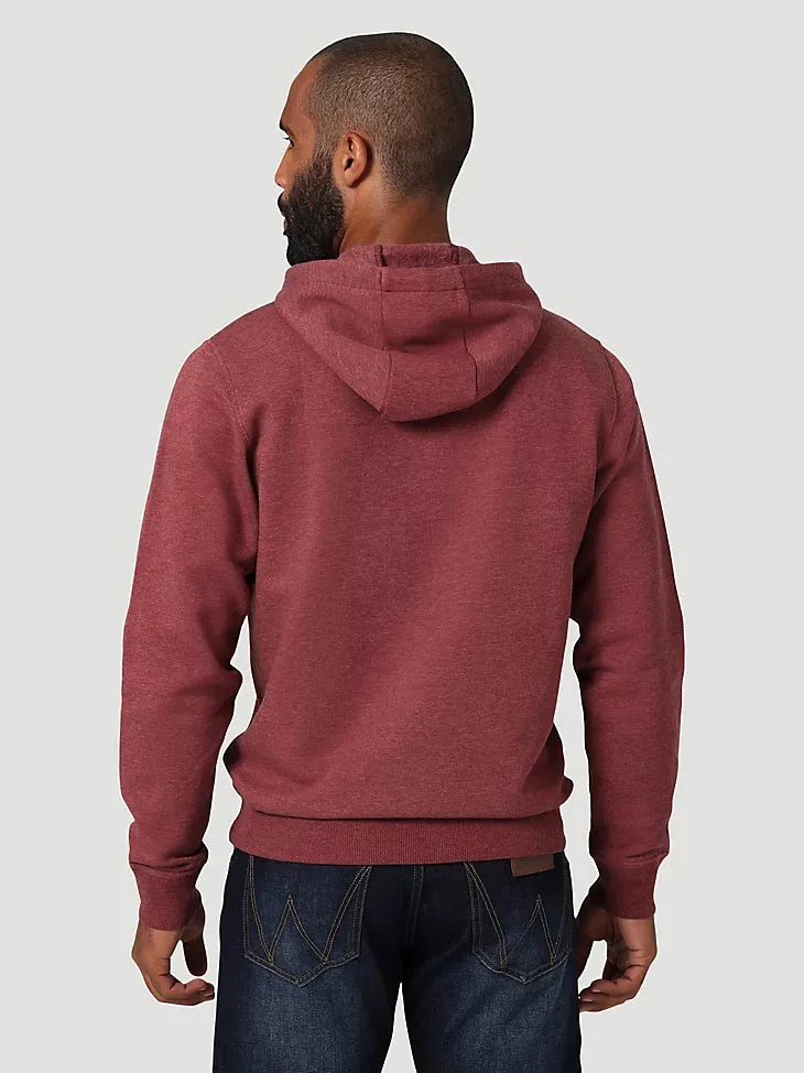 MEN'S WRANGLER LONG LIVE COWBOYS PULLOVER HOODIE IN BURGUNDY HEATHER