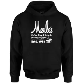 Merle's Coffee Shop Drive In - Corona Del Mar, CA - Vintage Restaurant - Unisex Hoodie