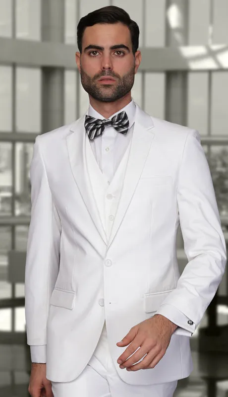 Statement  zLorenzo WHT Mens Suit