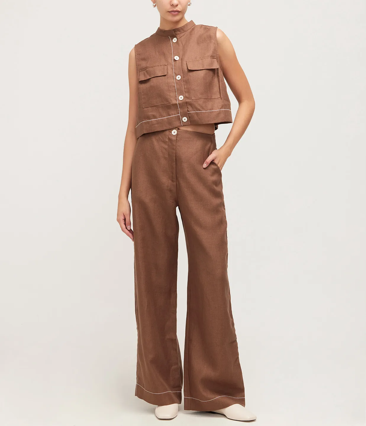 Varenna Utility Top in Cocoa