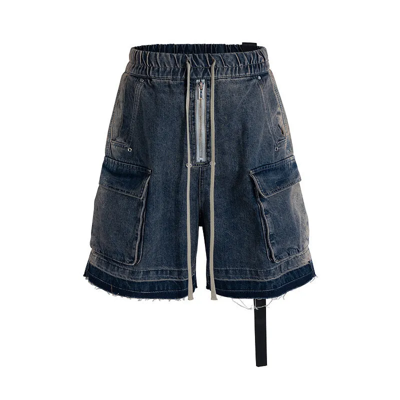 Vintage American | Distressed Denim Drawstring Jorts