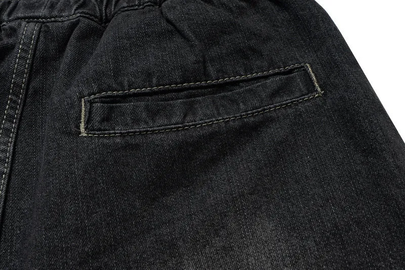 Vintage American | Distressed Denim Drawstring Jorts