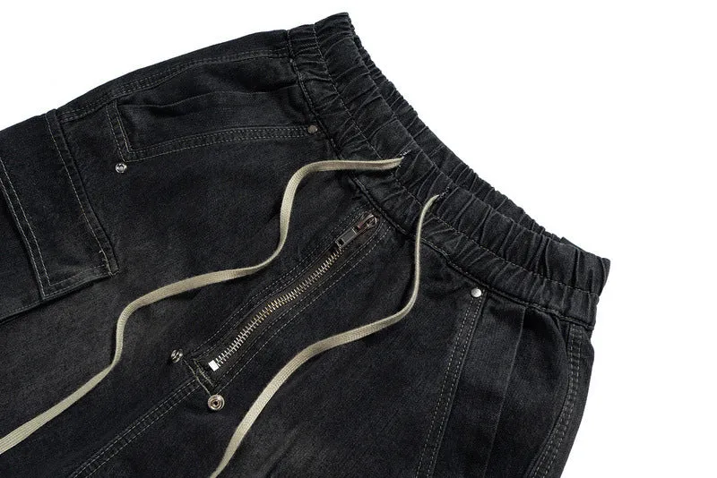 Vintage American | Distressed Denim Drawstring Jorts