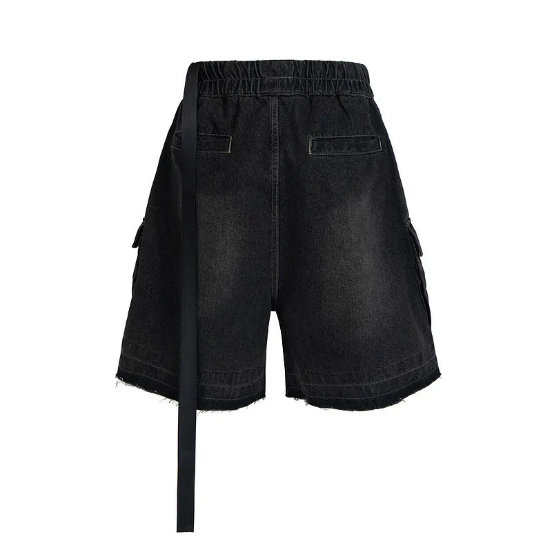 Vintage American | Distressed Denim Drawstring Jorts