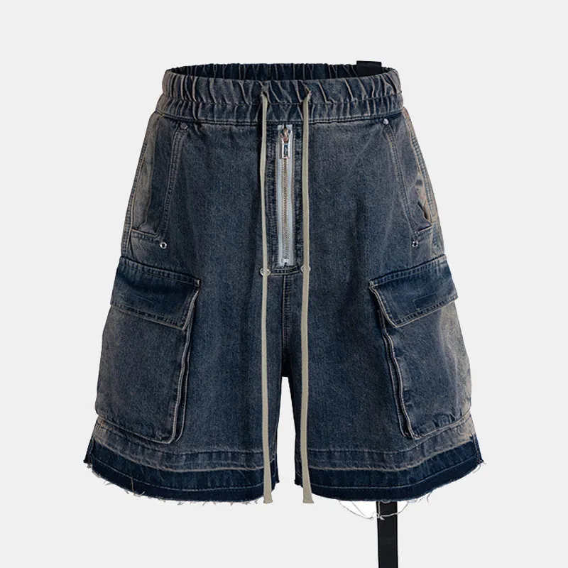 Vintage American | Distressed Denim Drawstring Jorts