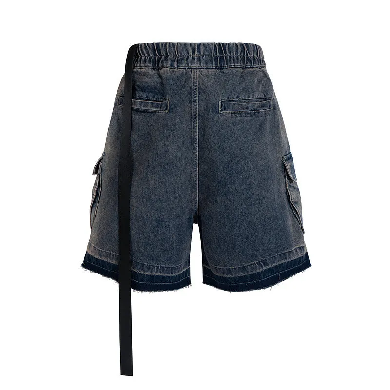 Vintage American | Distressed Denim Drawstring Jorts