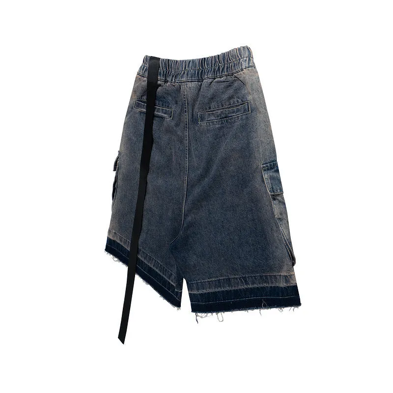 Vintage American | Distressed Denim Drawstring Jorts