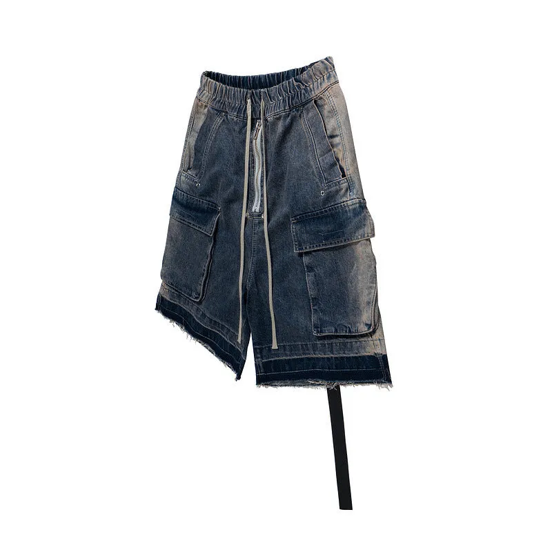 Vintage American | Distressed Denim Drawstring Jorts
