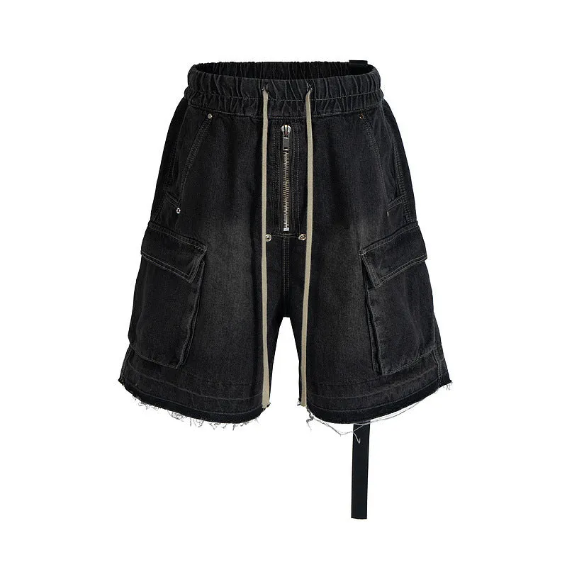 Vintage American | Distressed Denim Drawstring Jorts